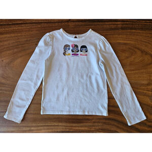 Girls Janie and Jack White Long Sleeve Tee 10 with Girls Graphic